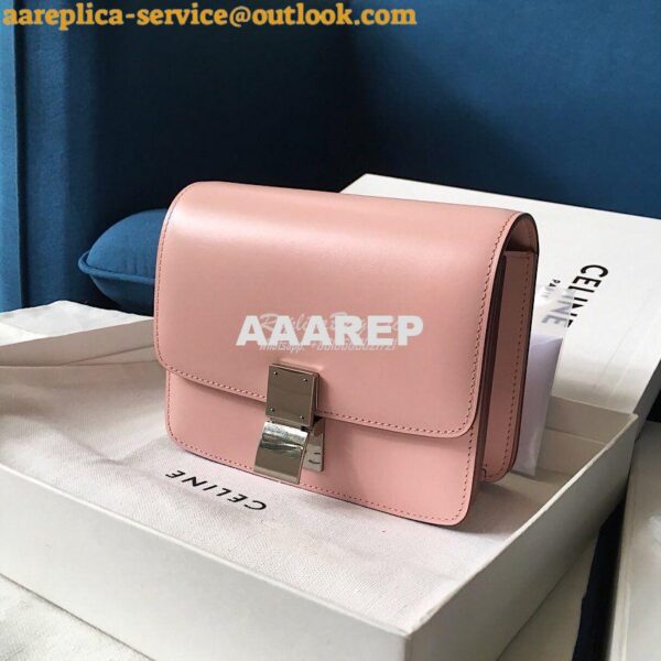 Replica Celine Classic Box Bag in Smooth Calfskin Light Pink 3