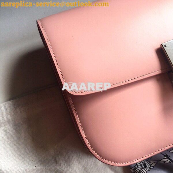 Replica Celine Classic Box Bag in Smooth Calfskin Light Pink 13