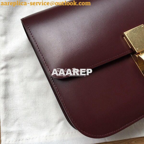 Replica Celine Classic Box Bag in Smooth Calfskin Maroon 5