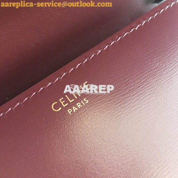 Replica Celine Classic Box Bag in Smooth Calfskin Maroon 9