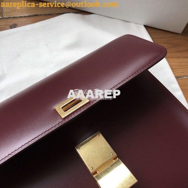 Replica Celine Classic Box Bag in Smooth Calfskin Maroon 11