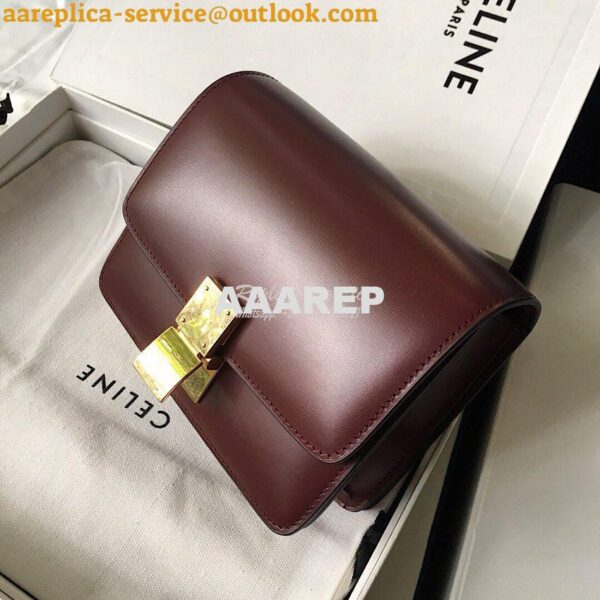 Replica Celine Classic Box Bag in Smooth Calfskin Maroon 13