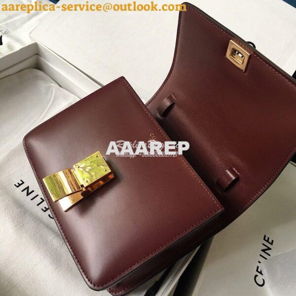 Replica Celine Classic Box Bag in Smooth Calfskin Maroon 15