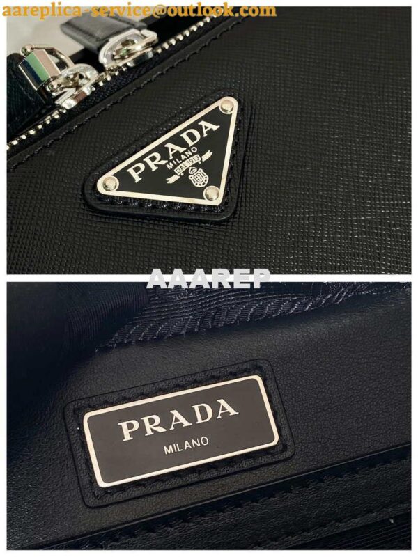 Replica Prada 2VH069 Brique Saffiano leather bag Black 10