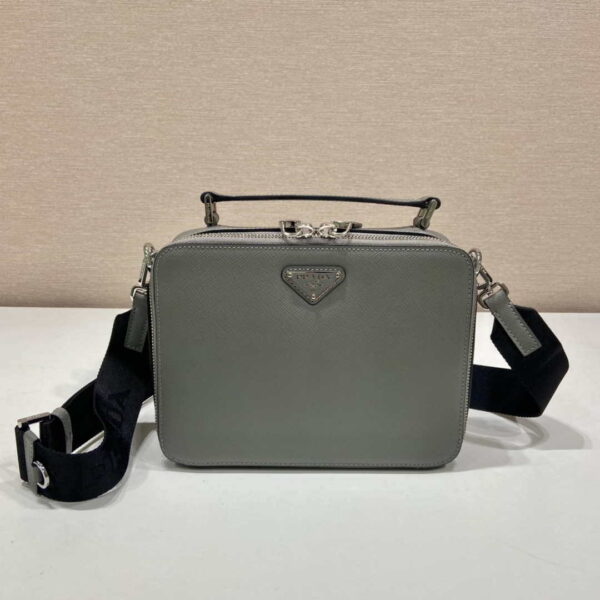 Replica Prada 2VH069 Brique Saffiano leather bag Gray 3