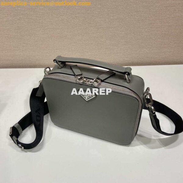 Replica Prada 2VH069 Brique Saffiano leather bag Gray 4