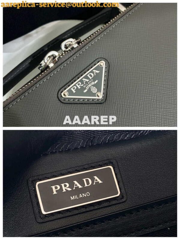 Replica Prada 2VH069 Brique Saffiano leather bag Gray 10