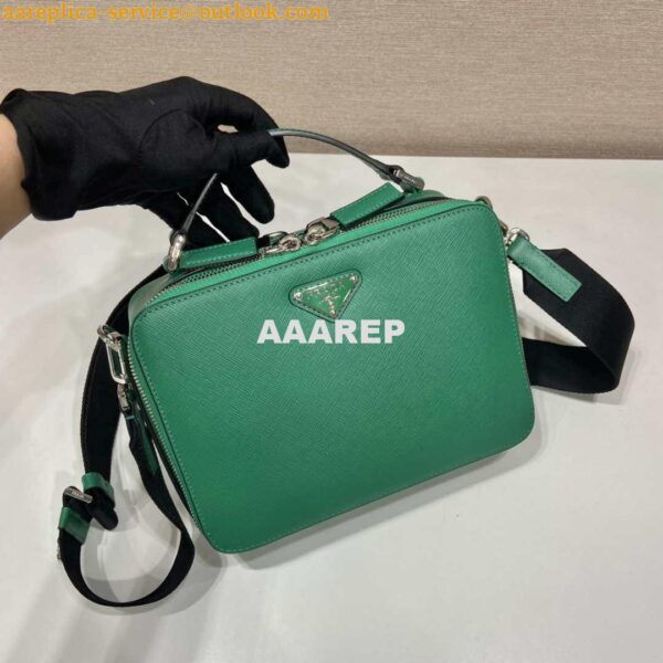 Replica Prada 2VH069 Brique Saffiano leather bag Green 4