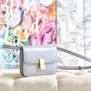 Replica Celine Classic Box Bag in Smooth Calfskin Pearl Grey