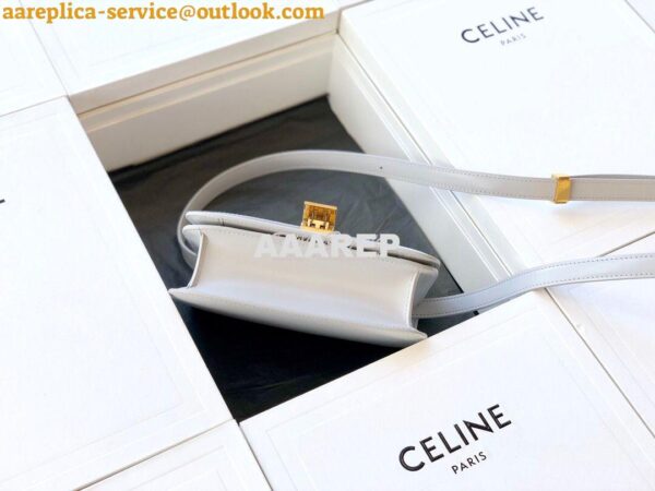 Replica Celine Classic Box Bag in Smooth Calfskin Pearl Grey 7