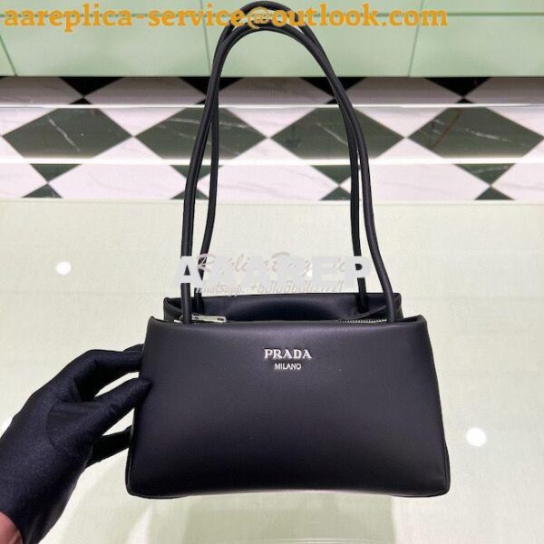 Replica Prada Small Leather Bag 1BA368 Black 3