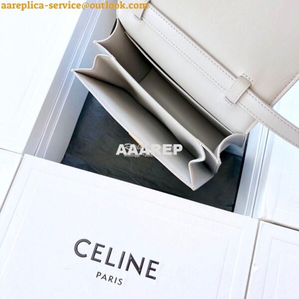 Replica Celine Classic Box Bag in Smooth Calfskin Pearl Grey 12