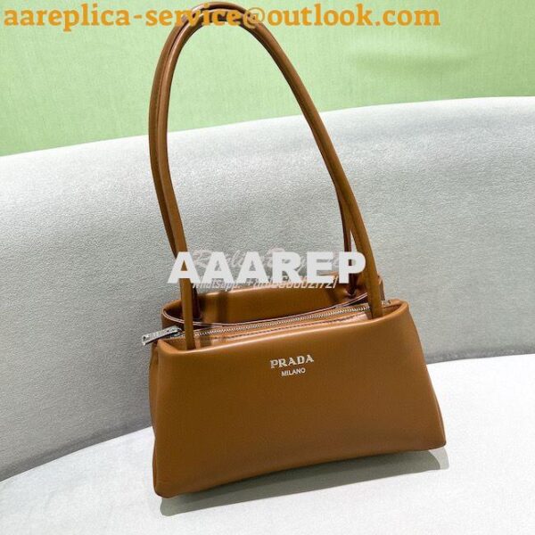 Replica Prada Small Leather Bag 1BA368 Brown 3