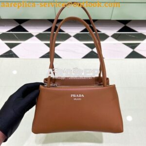 Replica Prada Small Leather Bag 1BA368 Brown 2