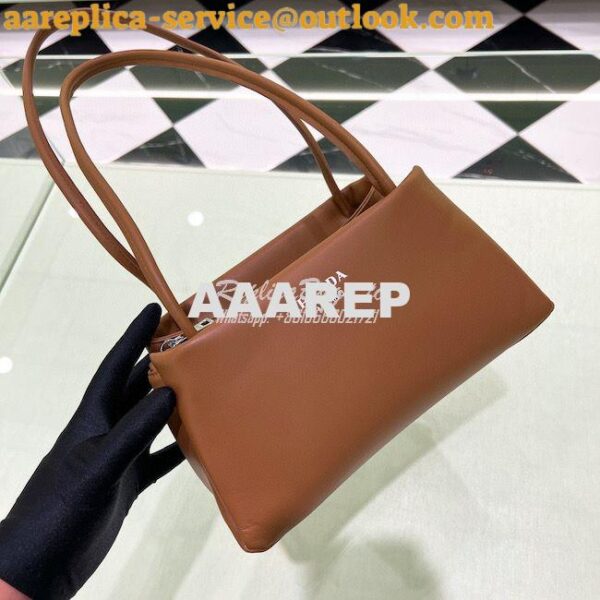 Replica Prada Small Leather Bag 1BA368 Brown 5