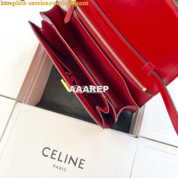 Replica Celine Classic Box Bag in Smooth Calfskin Red 11