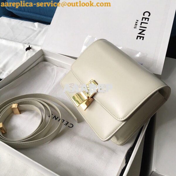 Replica Celine Classic Box Bag in Smooth Calfskin White 4