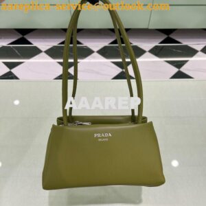 Replica Prada Small Leather Bag 1BA368 Green 2