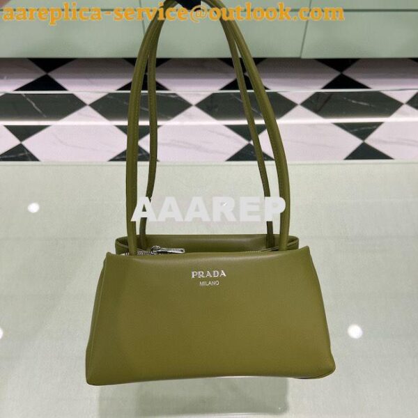 Replica Prada Small Leather Bag 1BA368 Green 4