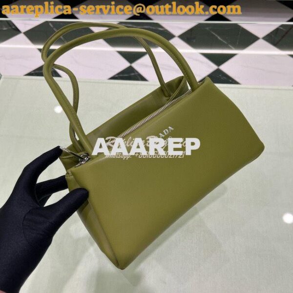 Replica Prada Small Leather Bag 1BA368 Green 5