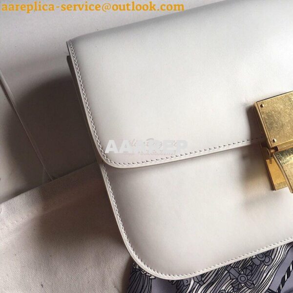 Replica Celine Classic Box Bag in Smooth Calfskin White 10