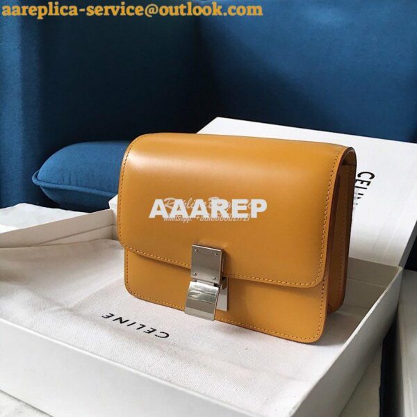 Replica Celine Classic Box Bag in Smooth Calfskin Yellow 3