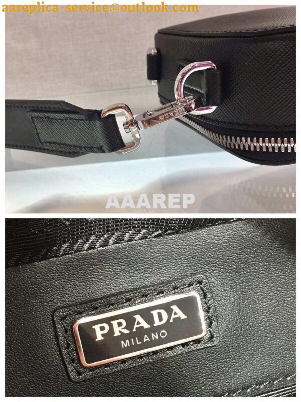 Replica Prada 2VH070 Saffiano Black leather Prada Brique bag 9