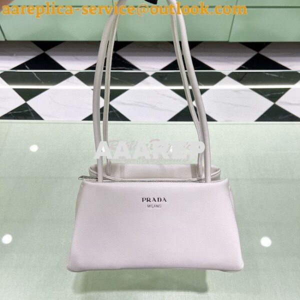 Replica Prada Small Leather Bag 1BA368 White 3