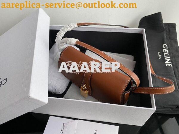 Replica Celine Clutch On Strap In Smooth Calfskin 10I593 Tan 4