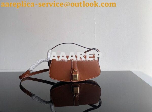 Replica Celine Clutch On Strap In Smooth Calfskin 10I593 Tan 5