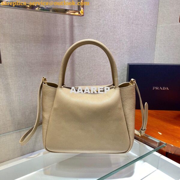 Replica Prada Small Leather Handbag 1BC145 Beige 10