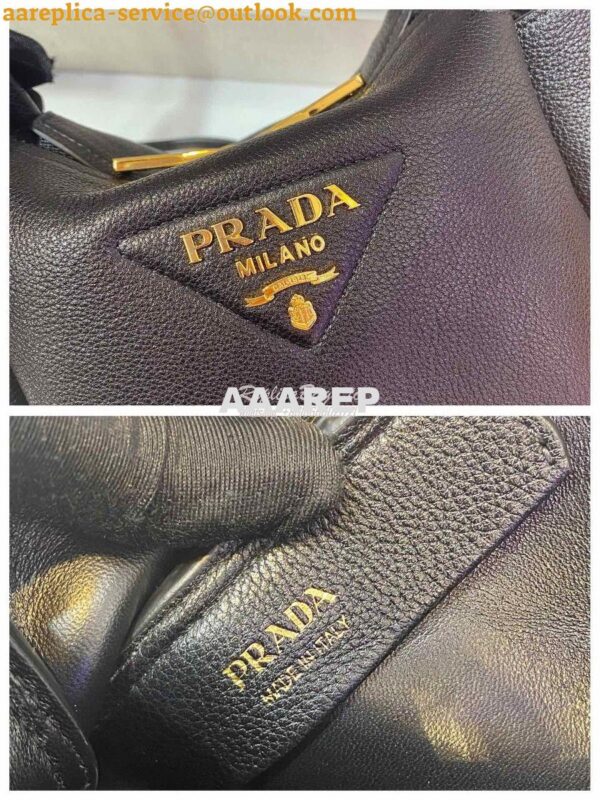 Replica Prada Small Leather Handbag 1BC145 Black 8