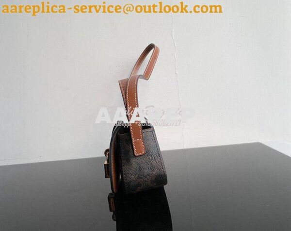 Replica Celine Clutch On Strap In Triomphe Canvas 10I593 Tan 7