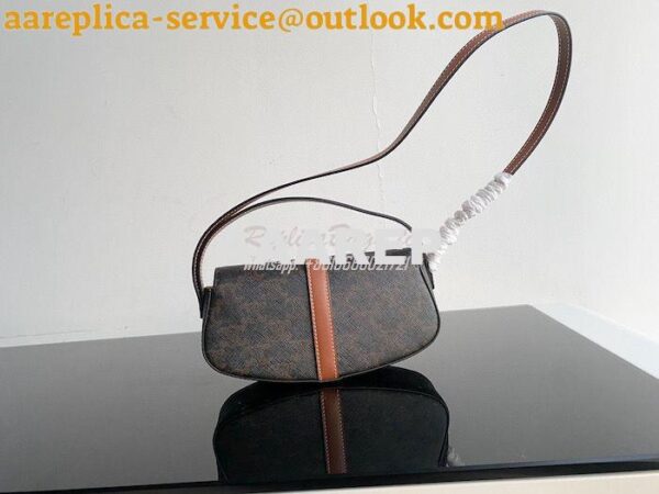 Replica Celine Clutch On Strap In Triomphe Canvas 10I593 Tan 8