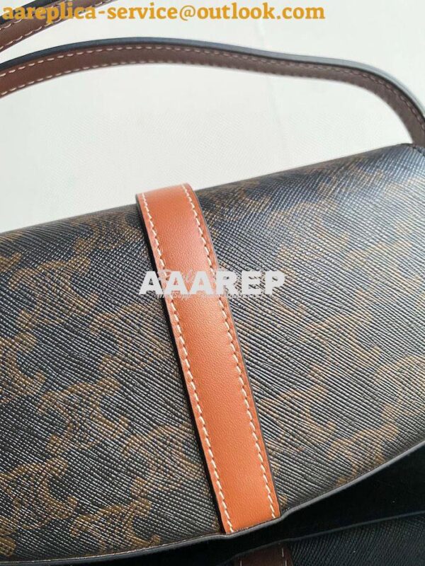 Replica Celine Clutch On Strap In Triomphe Canvas 10I593 Tan 9