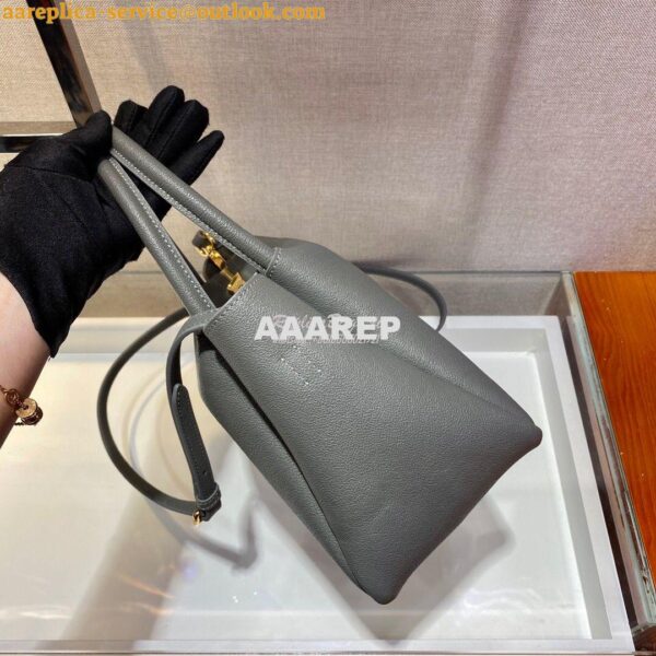 Replica Prada Small Leather Handbag 1BC145 Grey 8