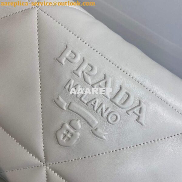 Replica Prada Padded nappa leather shoulder bag 1BD306 Beige 3