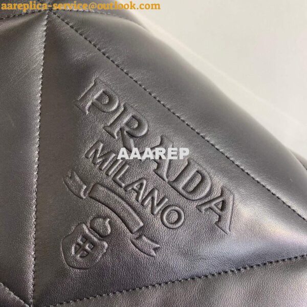 Replica Prada Padded nappa leather shoulder bag 1BD306 Black 3