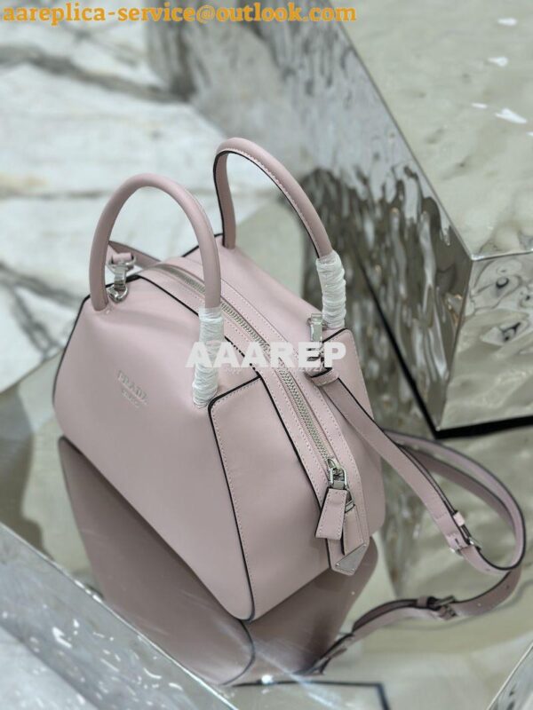 Replica Prada Small Leather Supernova Handbag 1BA366 Alabaster Pink 11