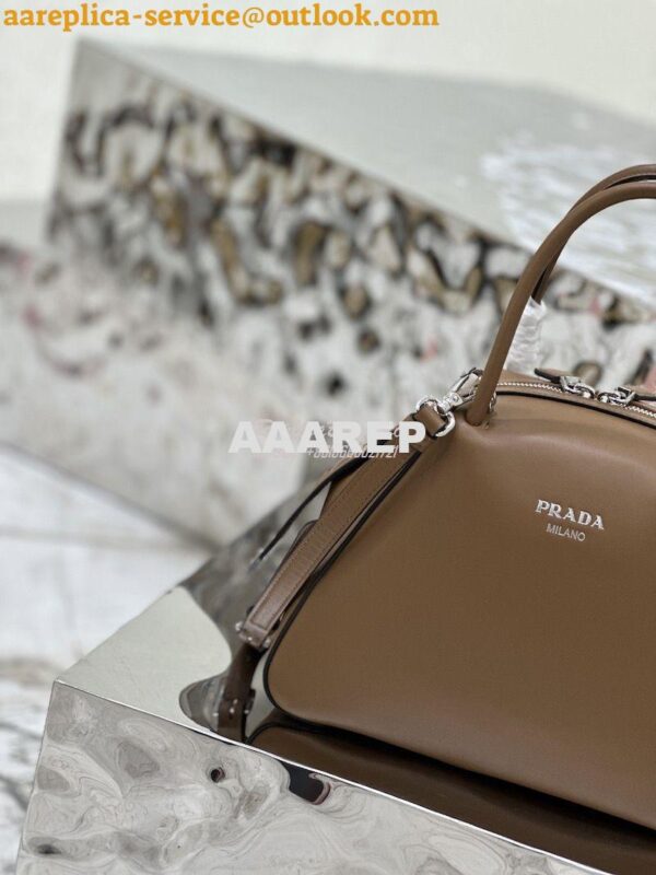 Replica Prada Small Leather Supernova Handbag 1BA366 Cognac 7