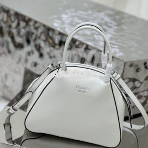 Replica Prada Small Leather Supernova Handbag 1BA366 White