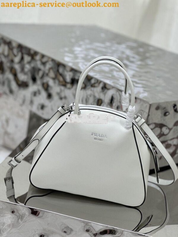 Replica Prada Small Leather Supernova Handbag 1BA366 White 3