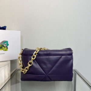 Replica Prada Padded nappa leather shoulder bag 1BD306 Purple