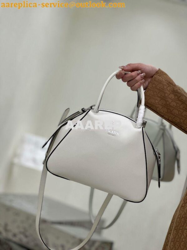 Replica Prada Small Leather Supernova Handbag 1BA366 White 4