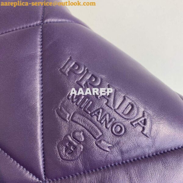 Replica Prada Padded nappa leather shoulder bag 1BD306 Purple 3