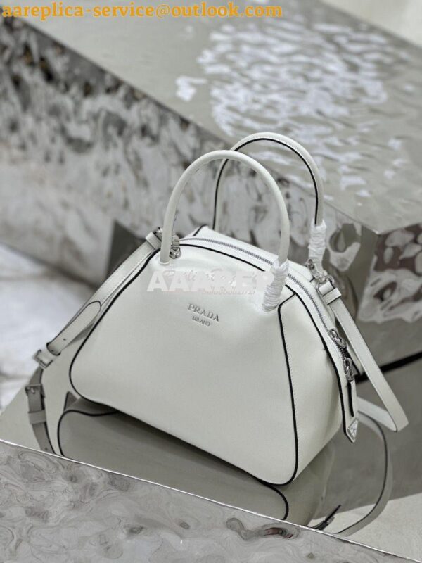 Replica Prada Small Leather Supernova Handbag 1BA366 White 5