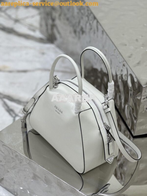 Replica Prada Small Leather Supernova Handbag 1BA366 White 6