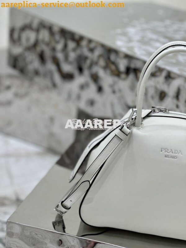 Replica Prada Small Leather Supernova Handbag 1BA366 White 7