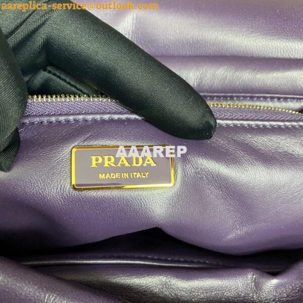 Replica Prada Padded nappa leather shoulder bag 1BD306 Purple 8