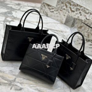 Replica Prada Small Leather Symbole Bag With Topstitching 1BA379 Black